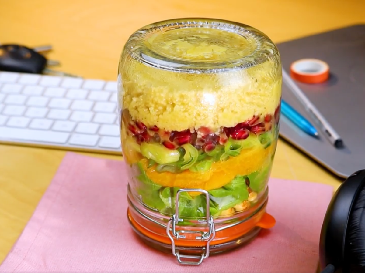 Couscous Salat im Einmachglas