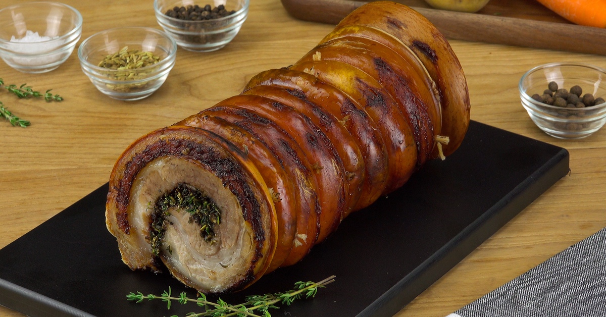 Porchetta Rezept: gefüllter Rollbraten im italienischen Style