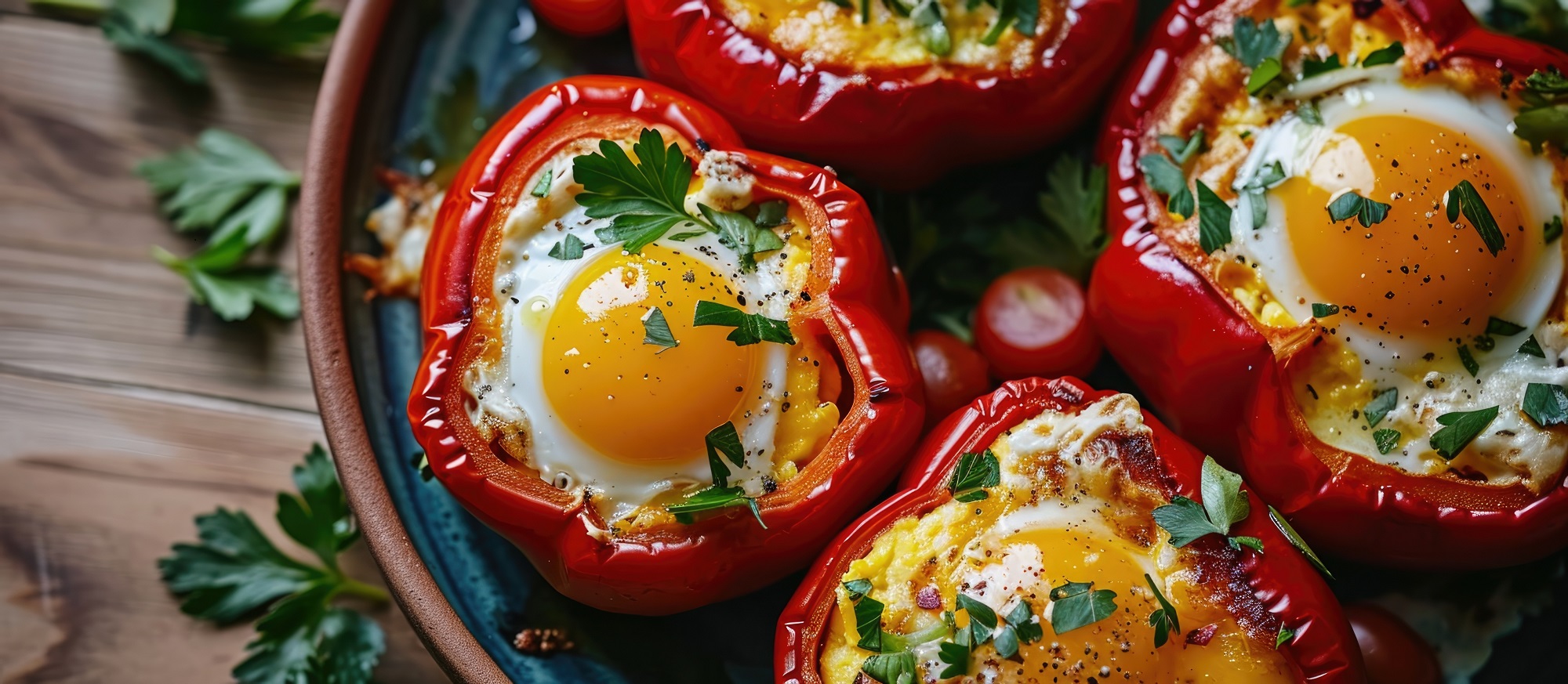 Gefüllte Paprika schmeckt auch mit Ei und Spinat gefüllt - Leckerschmecker