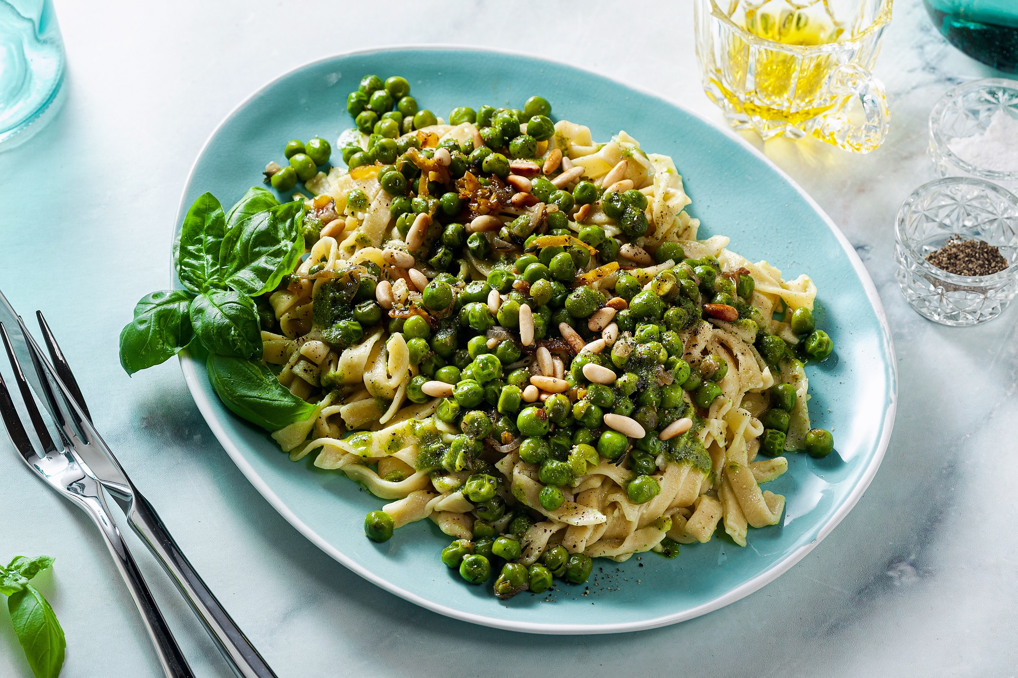 Fr Hlingspasta Mit Gr Nen Erbsen Leckerschmecker