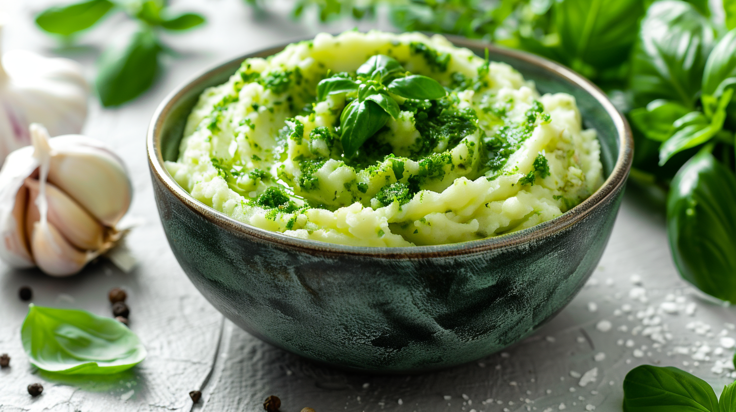 Kartoffelpüree mit Kräuterpesto: Beilage mit Twist - Leckerschmecker