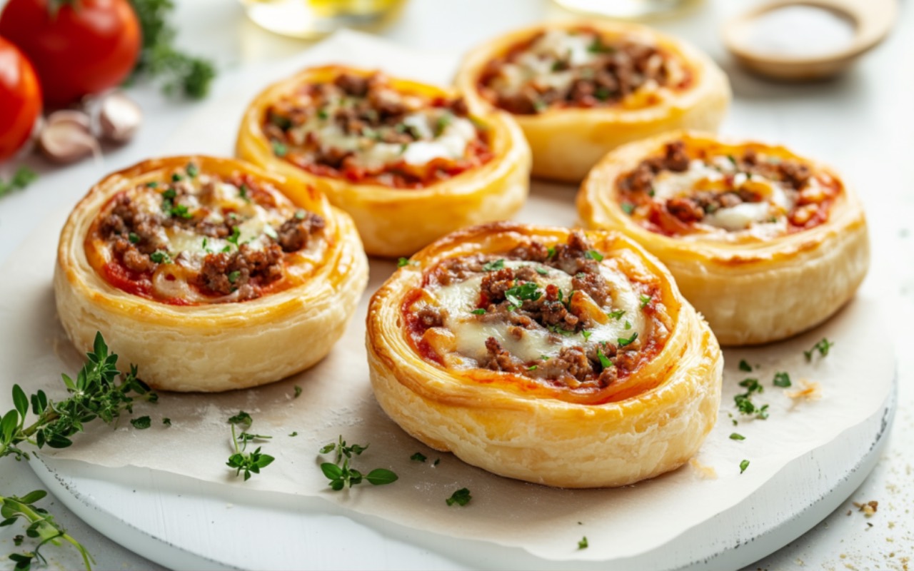 Hackfleisch-Blätterteig-Schnecken: herzhafter Snack - Leckerschmecker