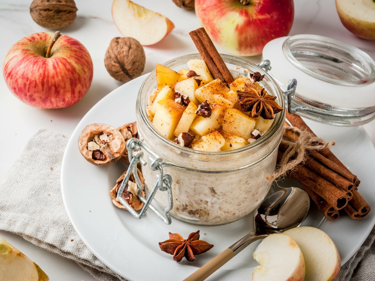 Glass Apfel-Walnuss-Overnight-Oats