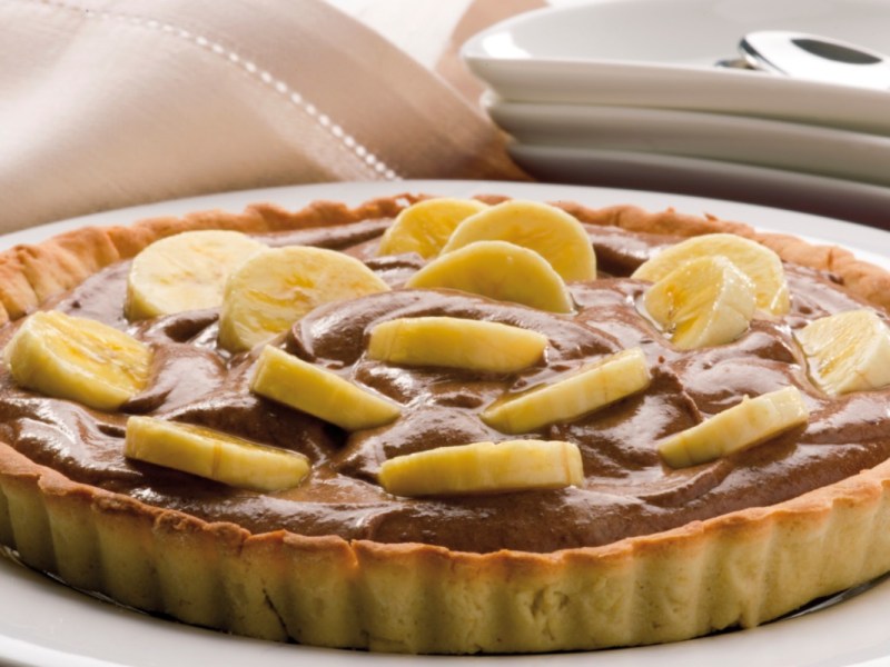 Eine Schoko-Bananen-Tarte.