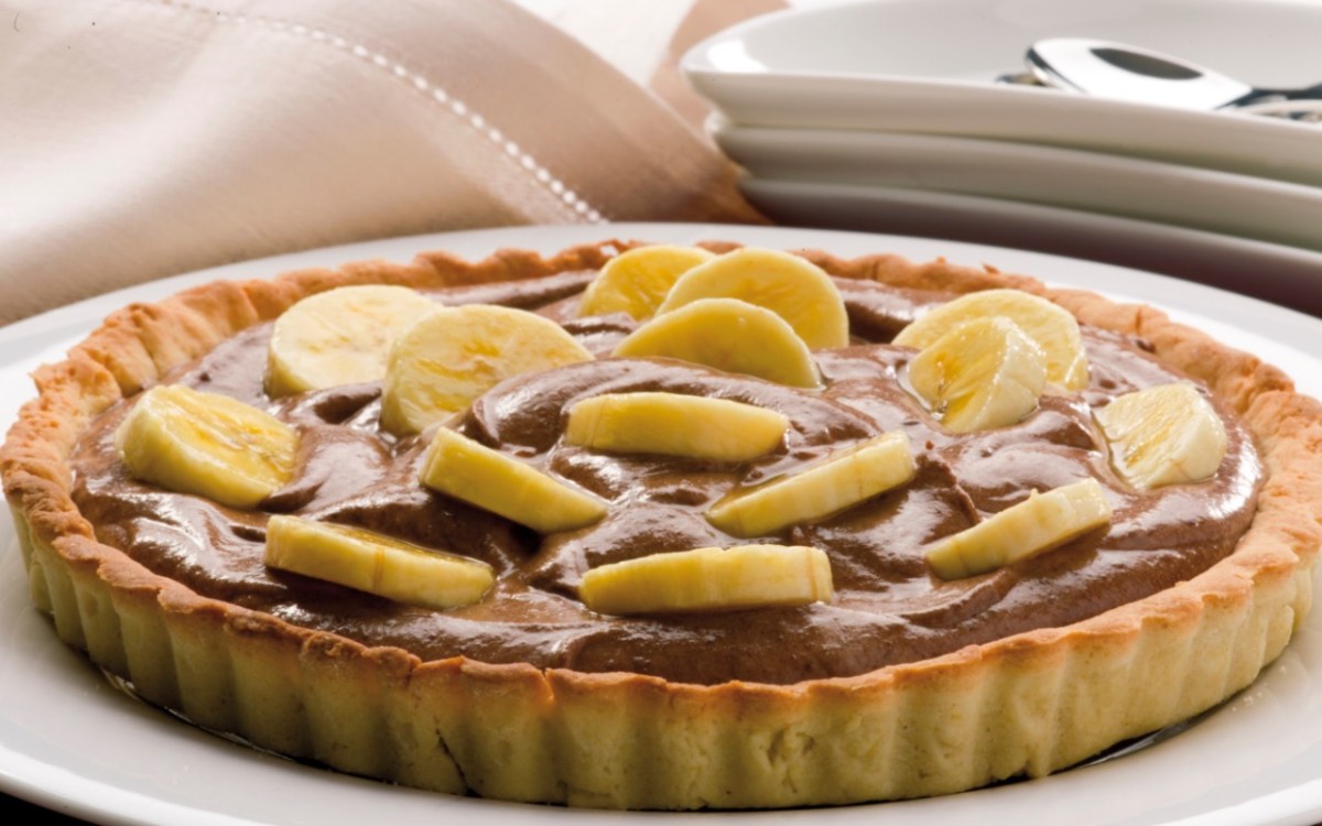 Eine Schoko-Bananen-Tarte.