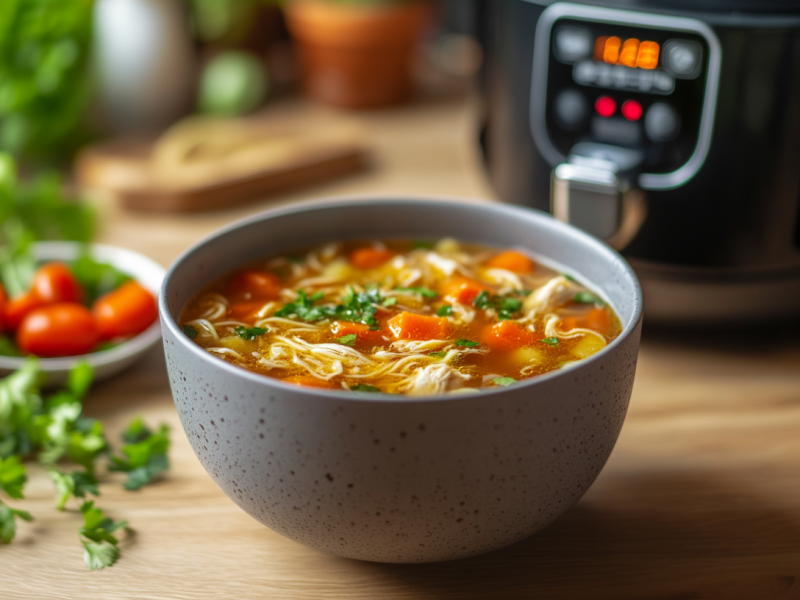 Suppe aus dem Ofen: So machst du Hühnersuppe aus dem Airfryer