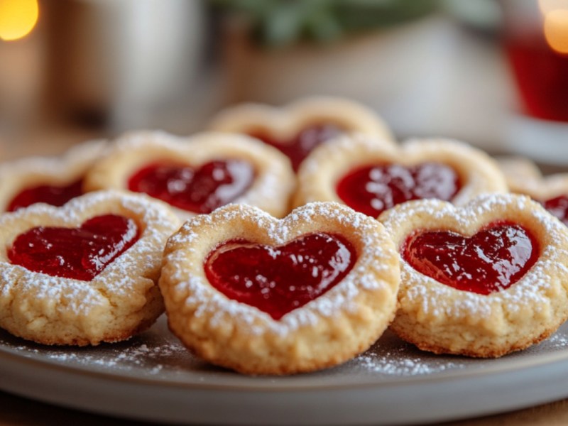 Marzipan-Himbeer-Plätzchen sorgen für weihnachtliche Genussmomente