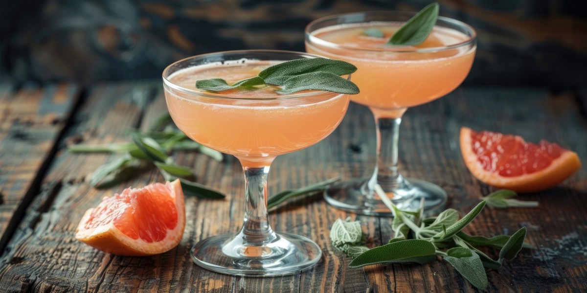 Zwei GlÃ¤ser Grapefruit-Salbei-Cocktail