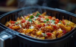 Loaded Nachos aus dem Airfryer.