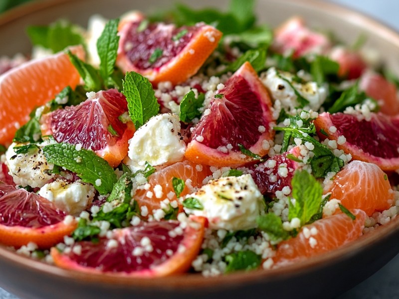 SchÃ¼ssel mit Blutorangen-Couscous-Salat