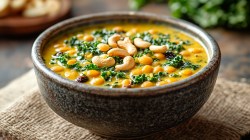 Schale mit veganem Grünkohl-Linsen-Curry