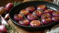 Pfanne mit Balsamico-Zwiebeln